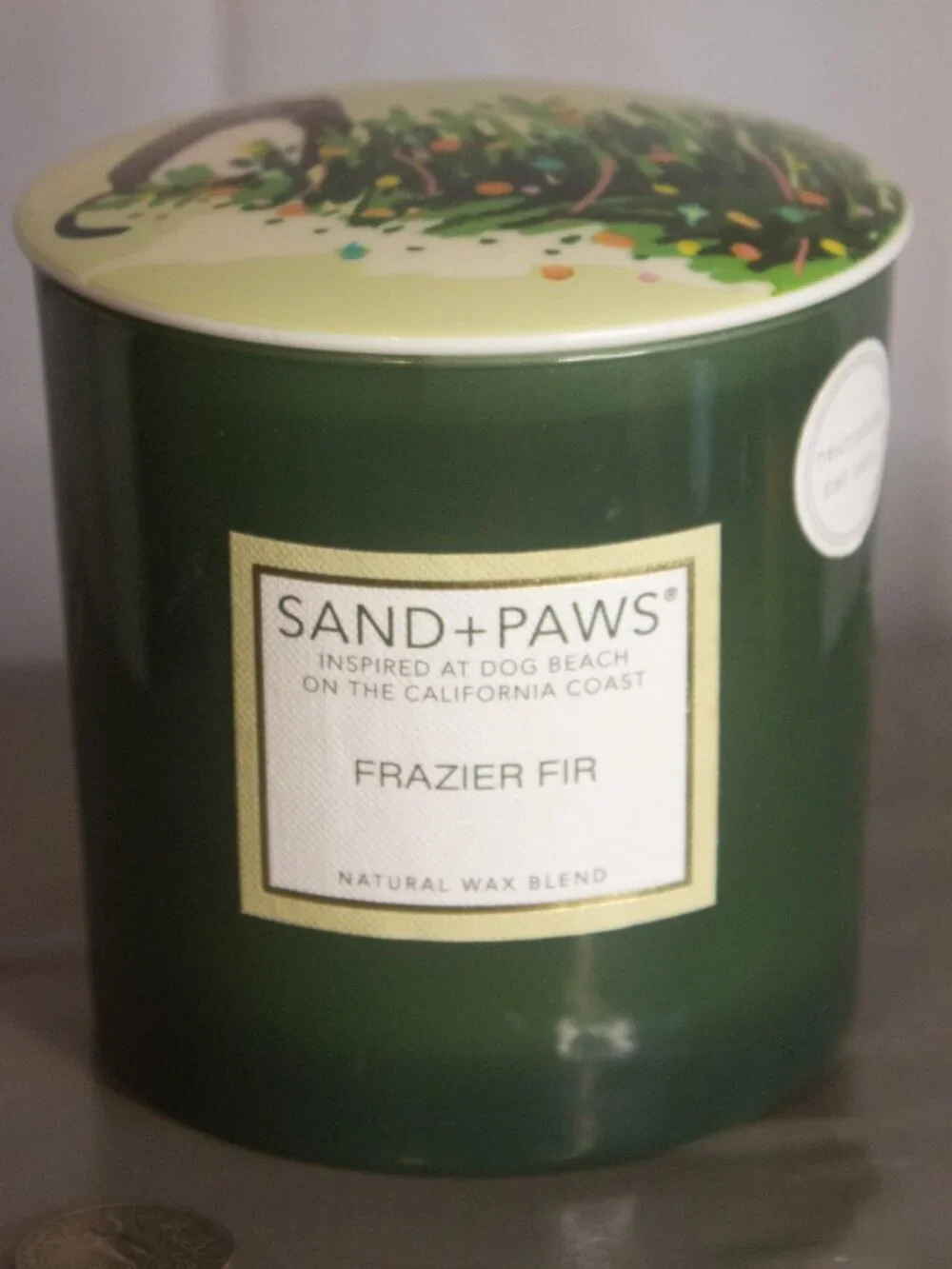 Sand + Paws Scented Candle Frazier Fir 14 oz. New Unused Jar Candle Christmas